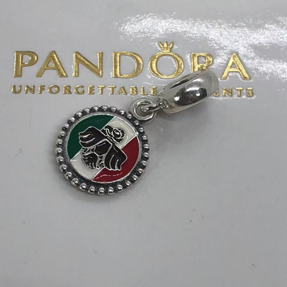 🌞📖Pandora Bandera Mexico Aguila Real Charm Mexico Flag Charm - Picture 2 of 4